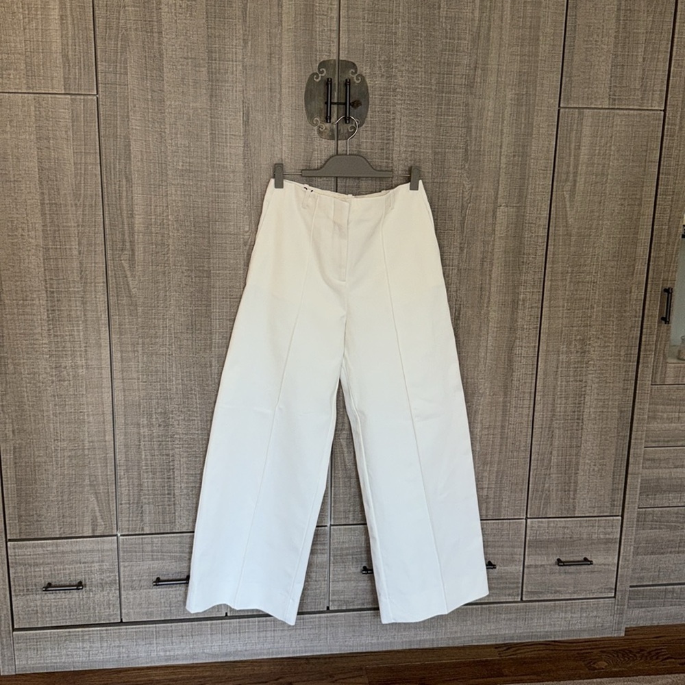 Zara Cream‎ Wide-Leg Trousers - Picture 9 of 14